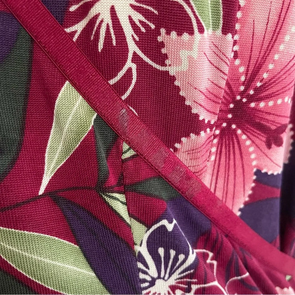 LAST CALL Tommy Bahama Silk Dress Size Large Maxi Length Flowers Tropical - Picture 8 of 11